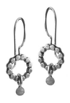 ZIZIA $80-sterling silver earrings with one blossom and a dangle each (1/2" long not including ear wire)